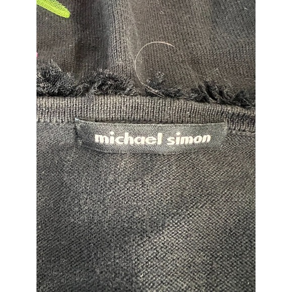 Michael Simon Women's Sweater Multi-Color Fishnet Woven Ribbons Cardigan Large - Picture 9 of 9